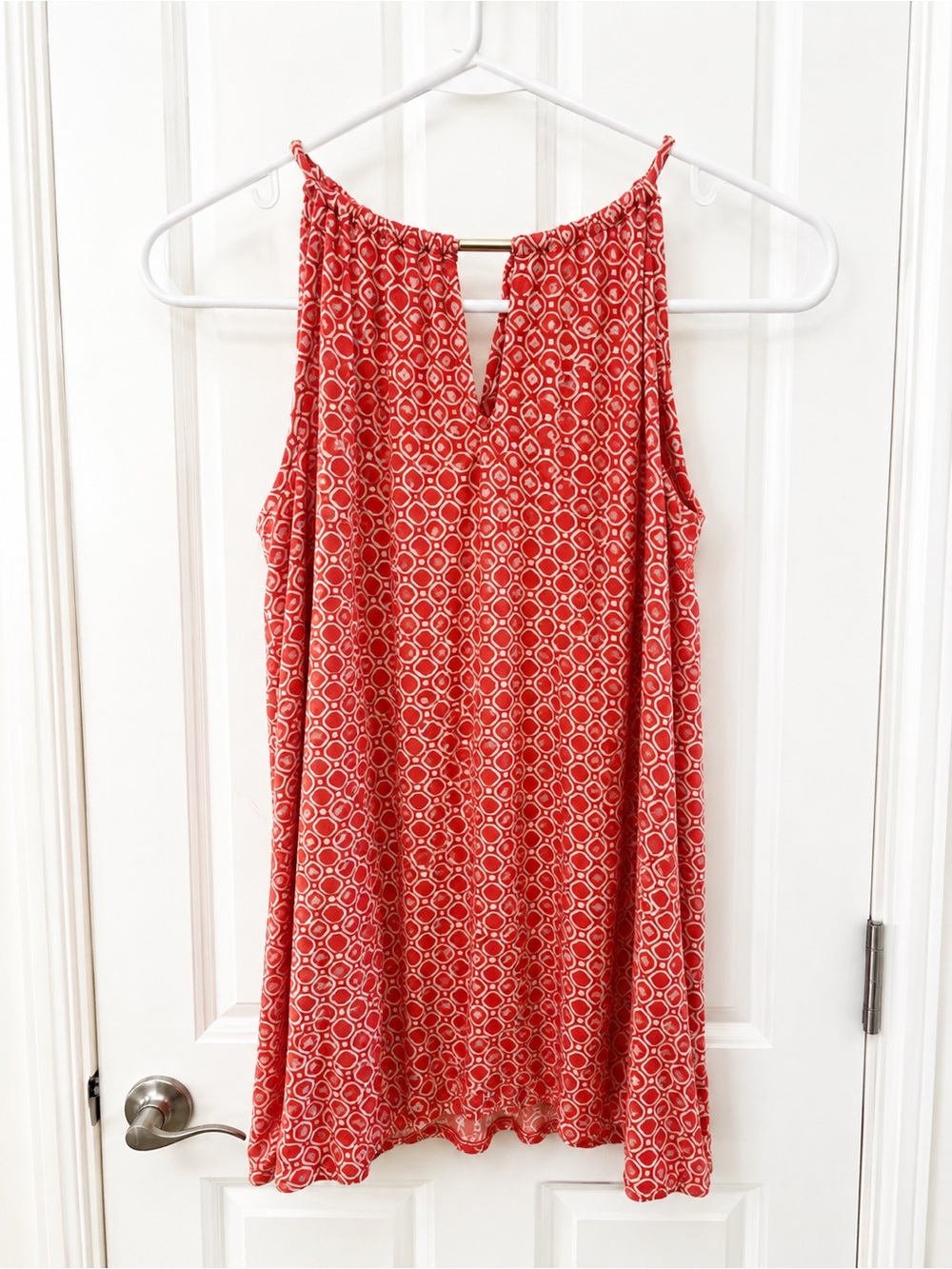 Banana Republic Red Geometric Halter Camisole